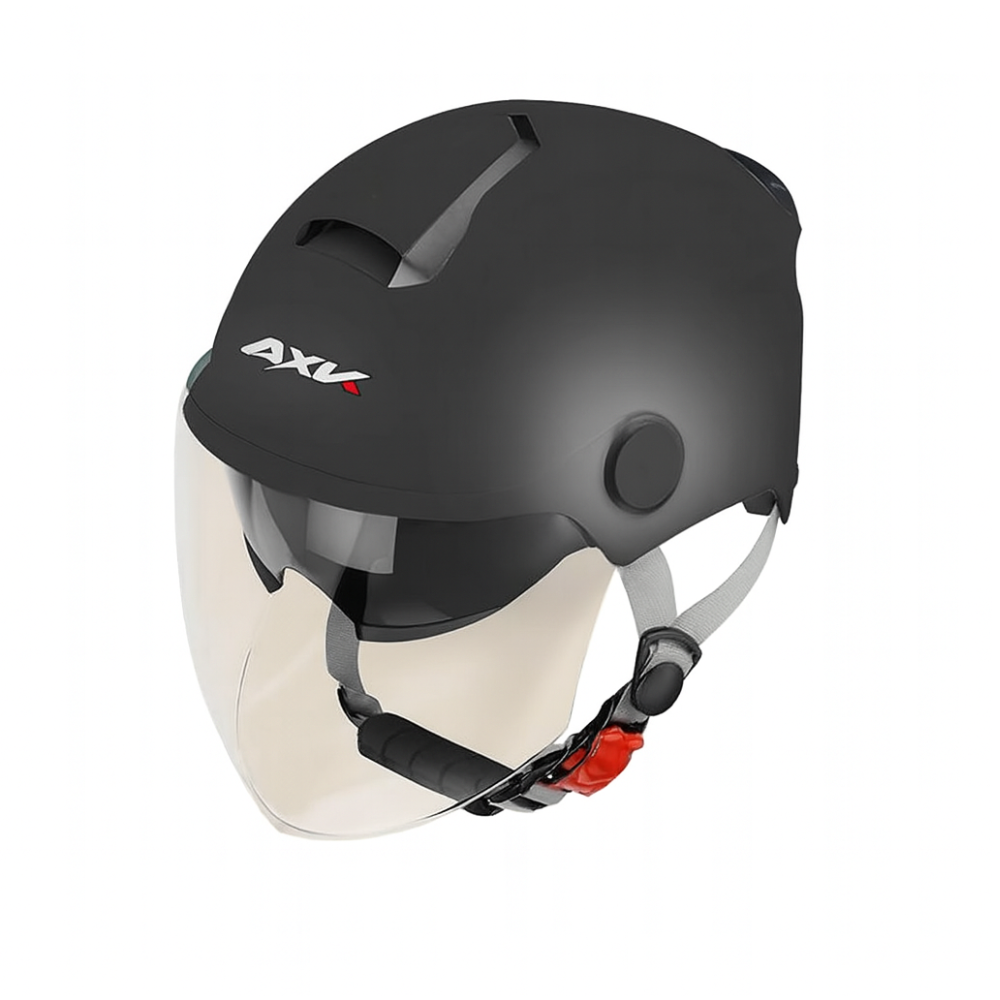 Kask na hulajnogę rower 3/4 z szybką i osłoną przeciwsłoneczną AXV 54-61 cm