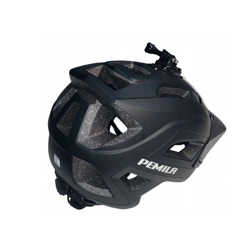 KASK ROWEROWY Z UCHWYTEM DO GoPro MTB PEMILA ROZM: L (58-61cm) CZARNY MAT