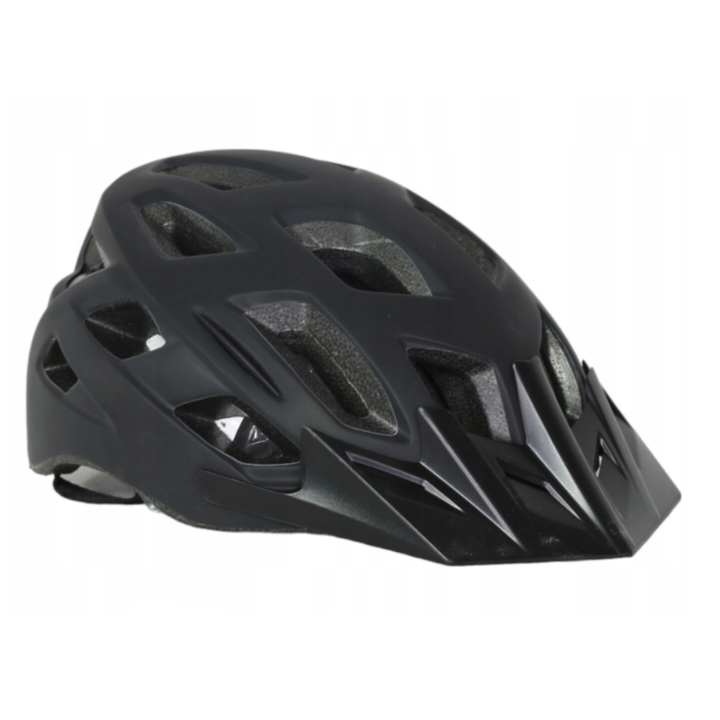 KASK ROWEROWY HB3-2  CZARNY MAT + LAMPKA LED 3 TRYBY