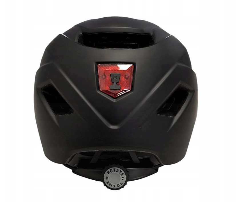 KASK ROWEROWY KS35 CZARNY MAT + LAMPKA LED 3 tryby - USB-C