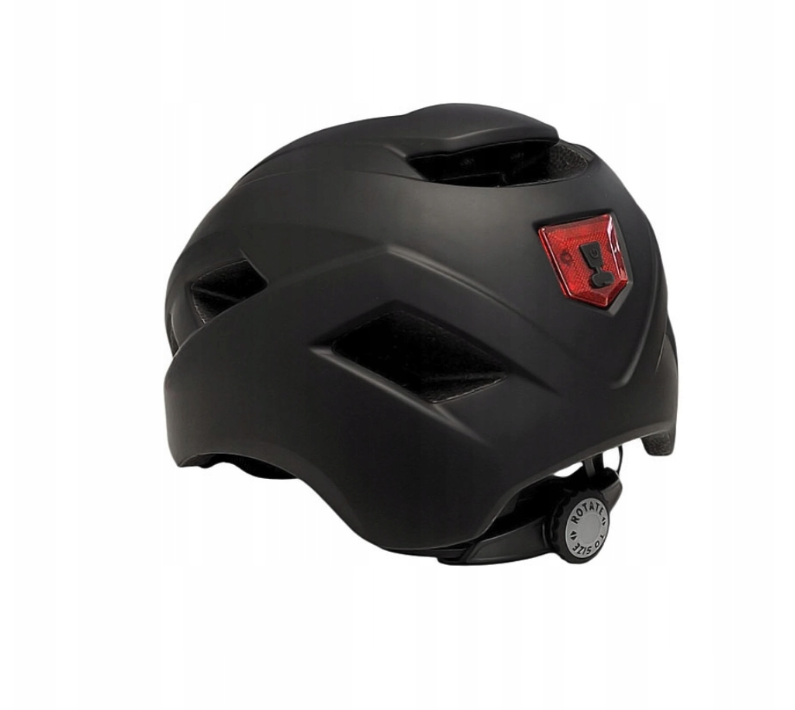 KASK ROWEROWY KS35 CZARNY MAT + LAMPKA LED 3 tryby - USB-C
